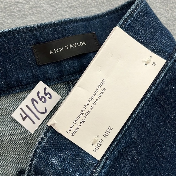 Wide Leg High Rise Jeans Womens Size 12 Coastal Sailor Nautical Ankle - Picture 6 of 12